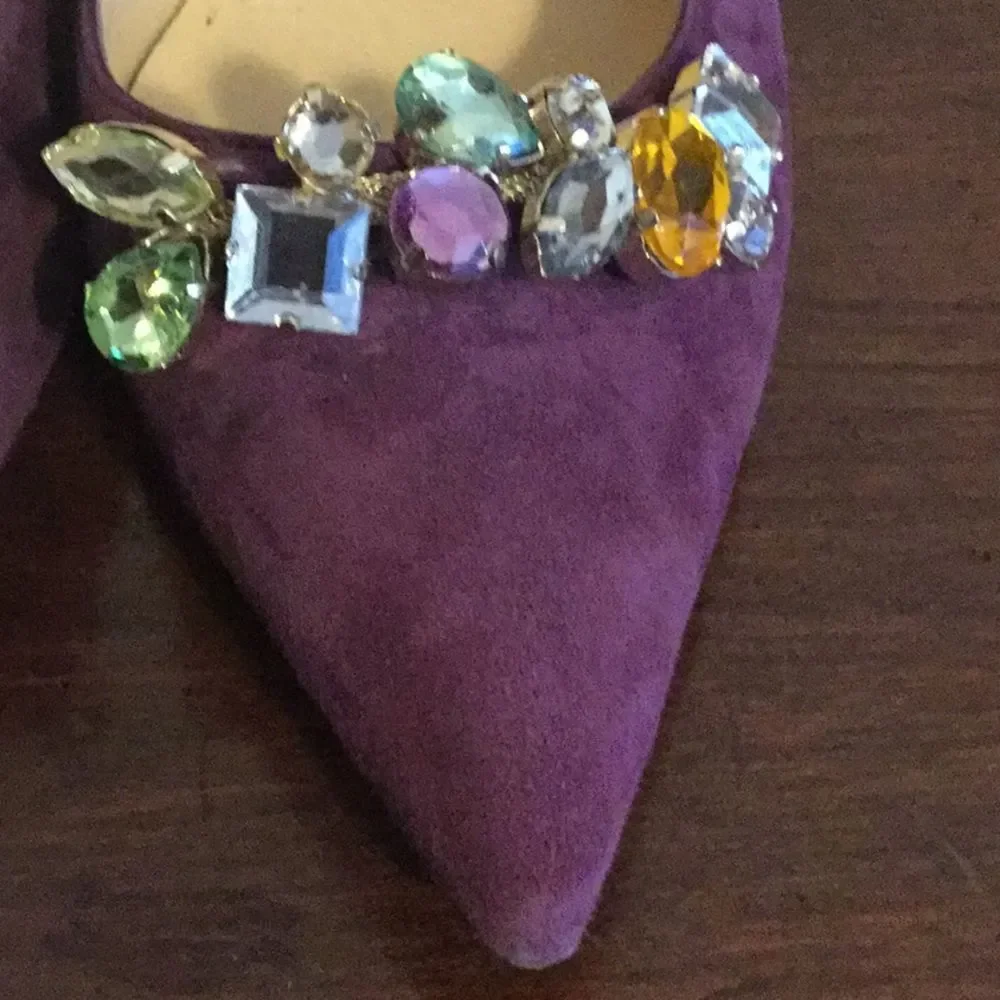 Kate Spade jeweled suede pointed-toe pump … - Picture 4 of 12